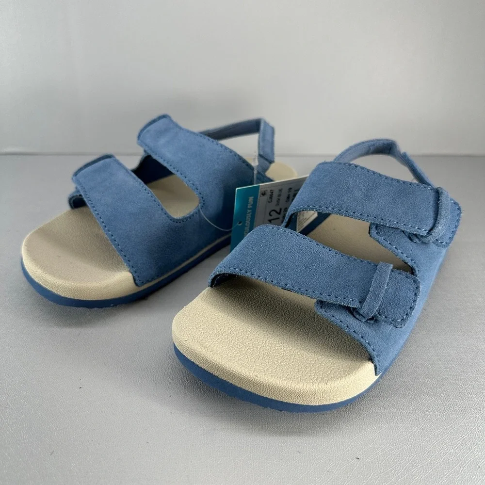 Reef Little Ojai Sandals Kids 12 Dusk Blue Suede Feel‎ Strap NEW CJ6647